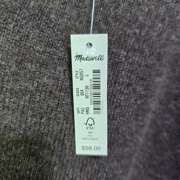 Madewell Carleton V-Neck Knit Sweater Tank Wool Blend Chocolate Brown NWT Sz L - Picture 4 of 9